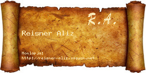 Reisner Aliz névjegykártya